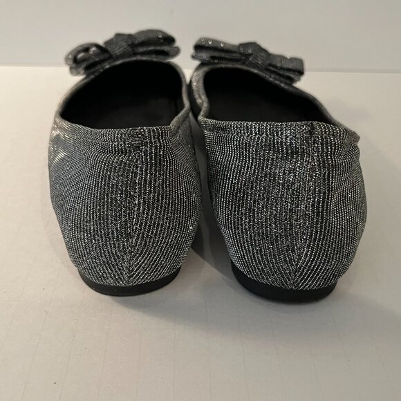 Jessica Simpson Mugara Slip on Ballet Flats with Bow Black Metallic Women's 7.5M - Picture 8 of 9